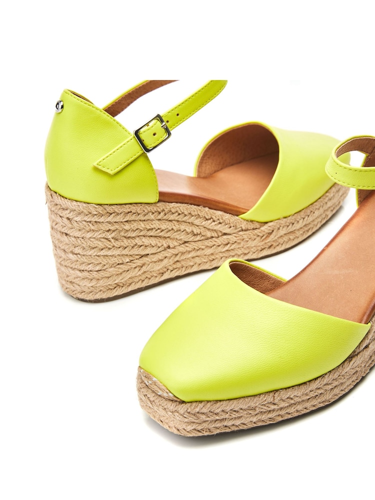 Moda in Pelle Gialla Square Toe Espadrille Wedges - Image 4 of 4