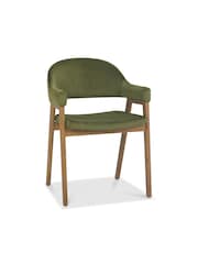 Bentley Designs Rustic Oak Cedar Camden Rustic Oak Upholstered Arm Chairs Set of 2 - Image 2 of 5