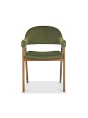 Bentley Designs Rustic Oak Cedar Camden Rustic Oak Upholstered Arm Chairs Set of 2 - Image 3 of 5