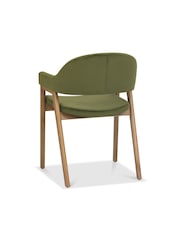 Bentley Designs Rustic Oak Cedar Camden Rustic Oak Upholstered Arm Chairs Set of 2 - Image 4 of 5
