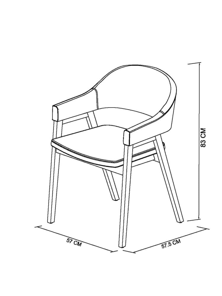 Bentley Designs Rustic Oak Cedar Camden Rustic Oak Upholstered Arm Chairs Set of 2 - Image 5 of 5