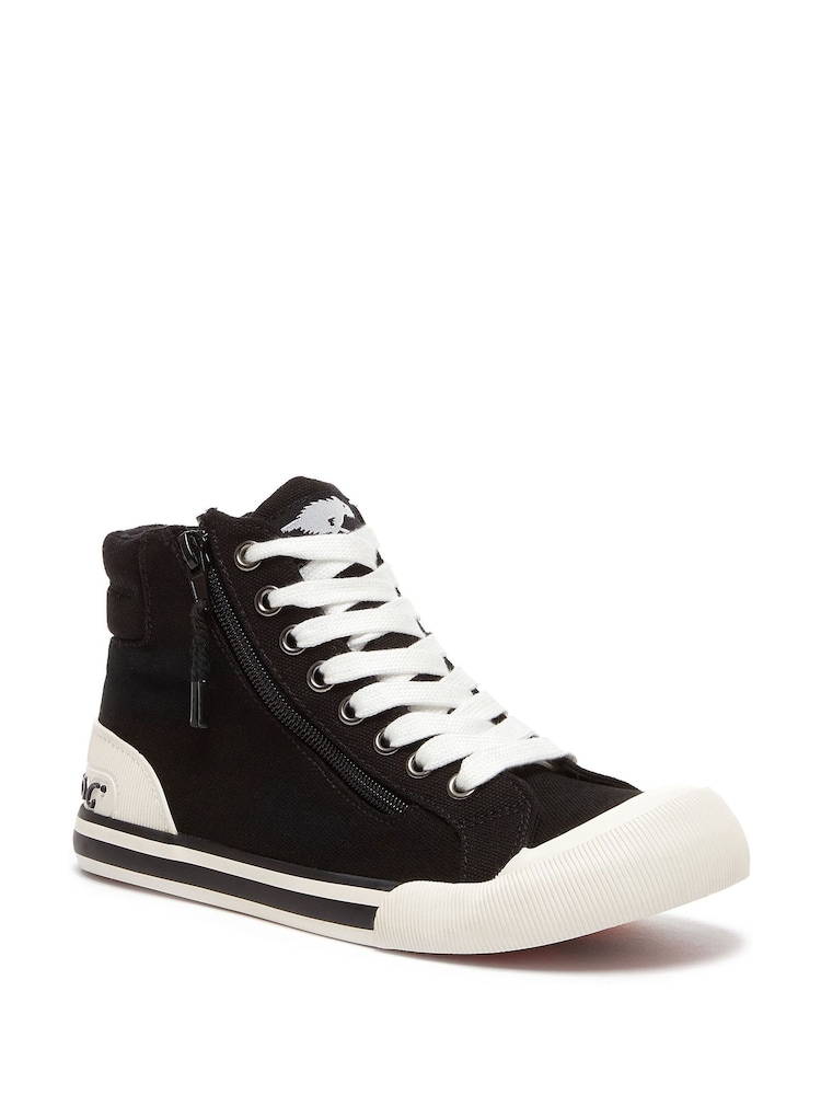 Rocket Dog Jazzin Hi 10A Canvas Cotton Black Trainers - Image 1 of 5