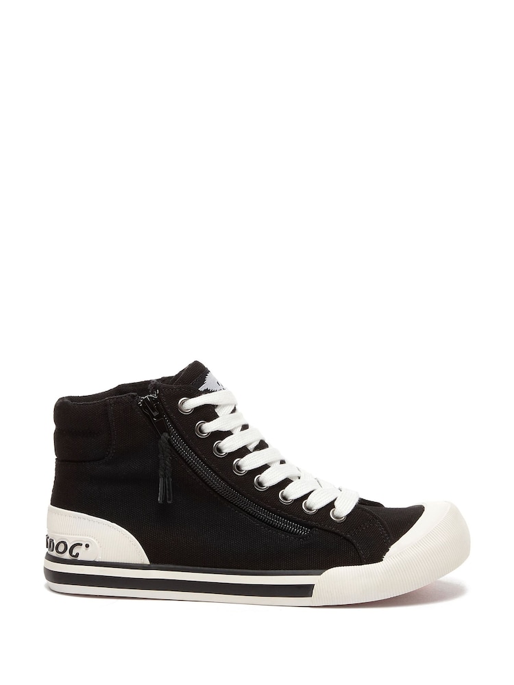 Rocket Dog Jazzin Hi 10A Canvas Cotton Black Trainers - Image 2 of 5