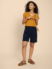 White Stuff Blue Una Shorts With Linen - Image 1 of 7
