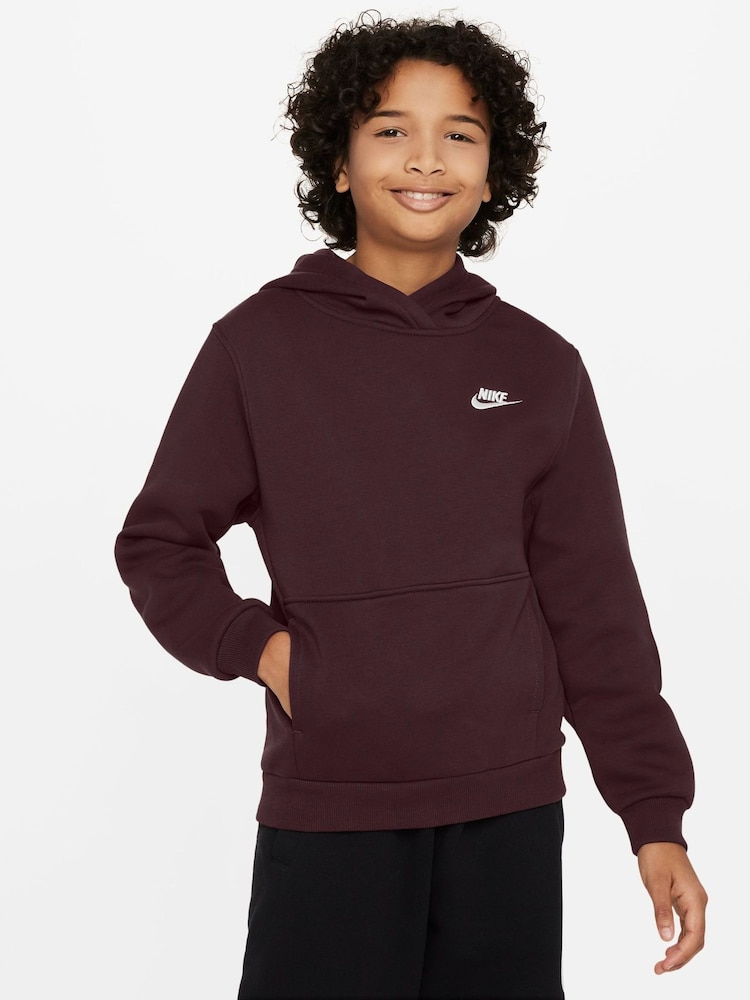 Nike Burgundy Red Club Fleece Overhead Hoodie - Image 1 of 3