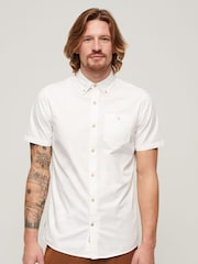 Superdry White 100% Cotton Merchant Store Short Sleeve Shirt - Image 1 of 6