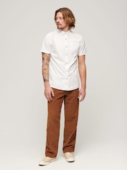 Superdry White 100% Cotton Merchant Store Short Sleeve Shirt - Image 2 of 6