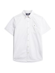 Superdry White 100% Cotton Merchant Store Short Sleeve Shirt - Image 4 of 6