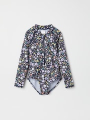 Polarn O. Pyret Blue Ditsy Floral Swimsuit - Image 1 of 2