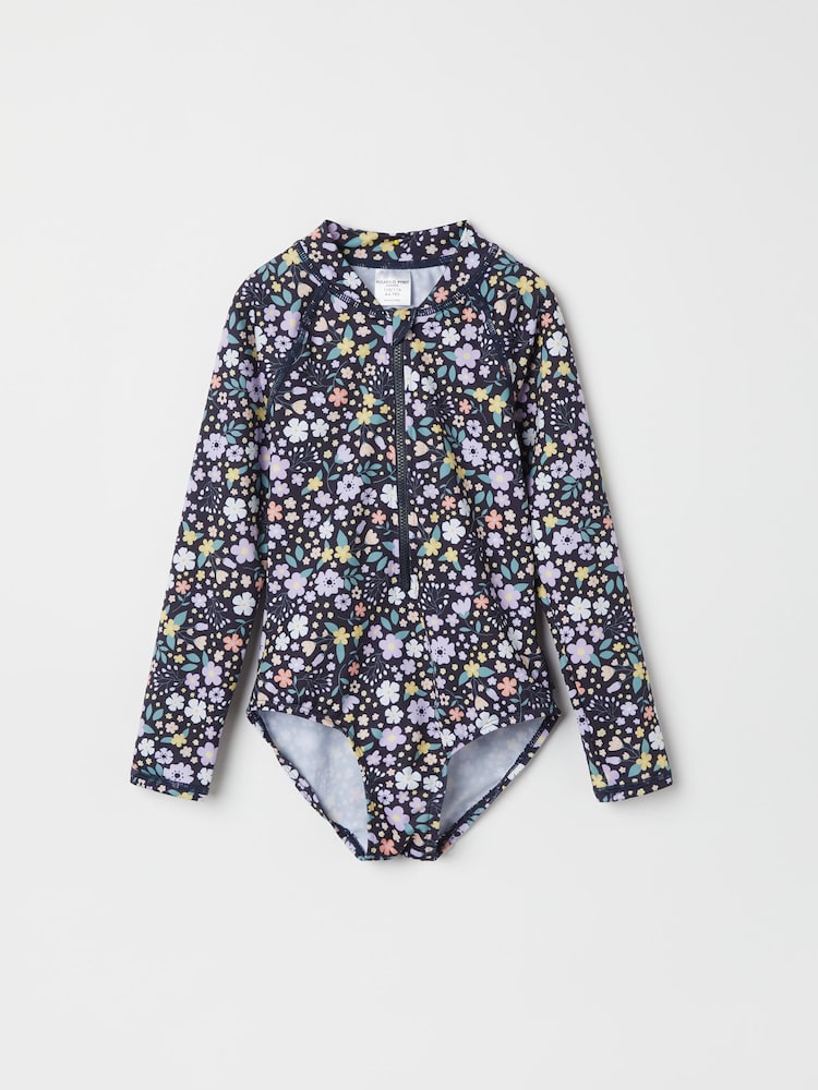Polarn O. Pyret Blue Ditsy Floral Swimsuit - Image 1 of 2