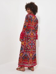 Joe Browns Red Boho Tiered Sleeve Maxi Dress - Image 3 of 5