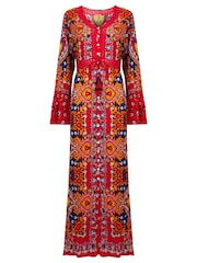 Joe Browns Red Boho Tiered Sleeve Maxi Dress - Image 5 of 5