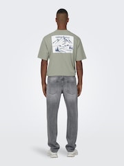 Only & Sons Grey Straight Leg Jeans - Image 2 of 6