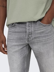 Only & Sons Grey Straight Leg Jeans - Image 4 of 6
