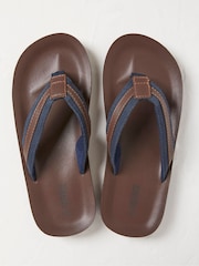 FatFace Ryde Natural Leather Flip Flops - Image 2 of 3