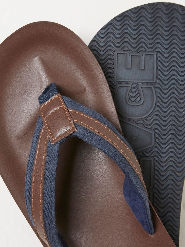 FatFace Ryde Natural Leather Flip Flops - Image 3 of 3