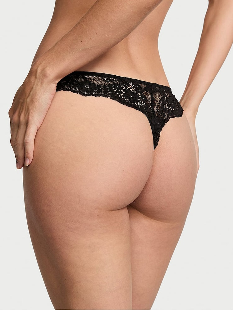 Victoria's Secret Black Thong Lace Knickers - Image 2 of 3