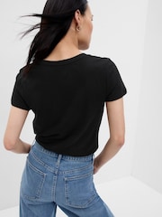 Черный - Gap Избранное Cotton-Modal с коротким рукавом футболка - Image 2 of 3