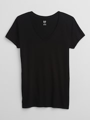 Черный - Gap Избранное Cotton-Modal с коротким рукавом футболка - Image 3 of 3