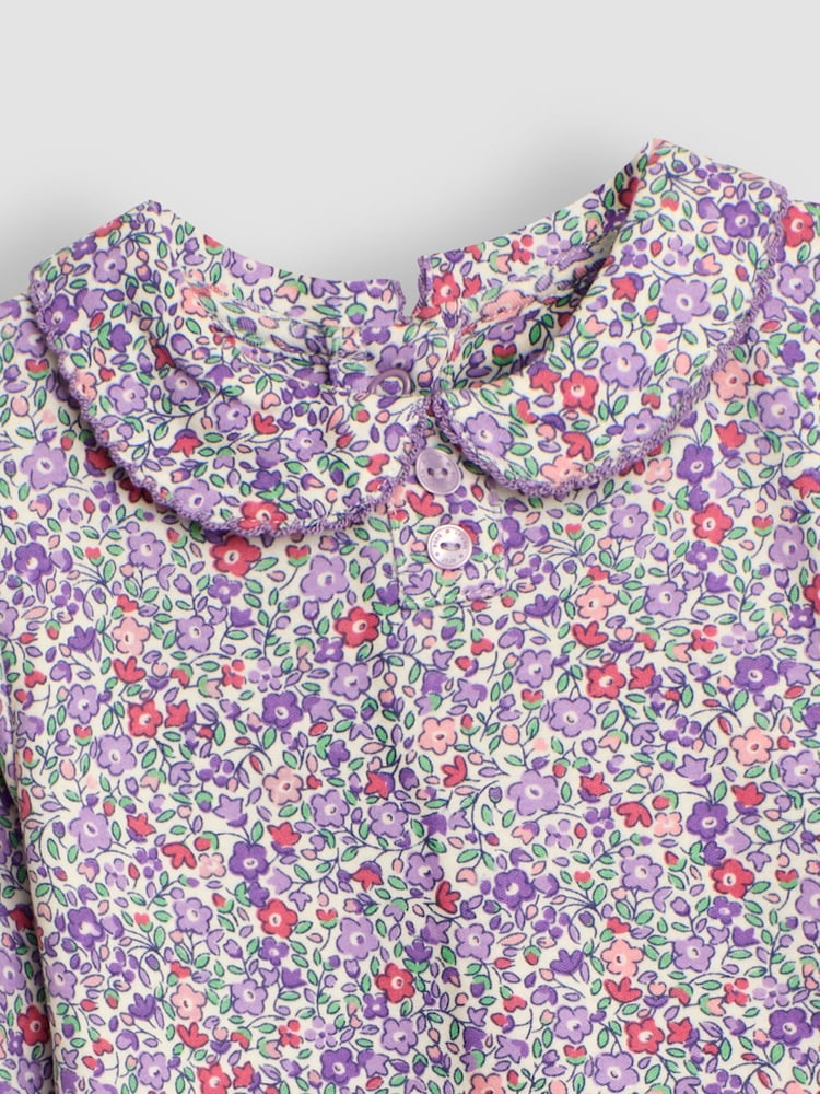 JoJo Maman Bébé Lilac Ditsy Floral Peter Pan Top - Image 3 of 3 JoJo Maman Bébé Lilac Ditsy Floral Peter Pan Top - Image 3 of 3