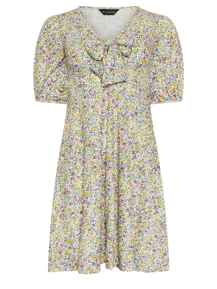 PixieGirl Petite Pink Tie Front Dress - Image 5 of 5