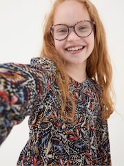FatFace Lily Blue Butterfly Dress - Image 3 of 4