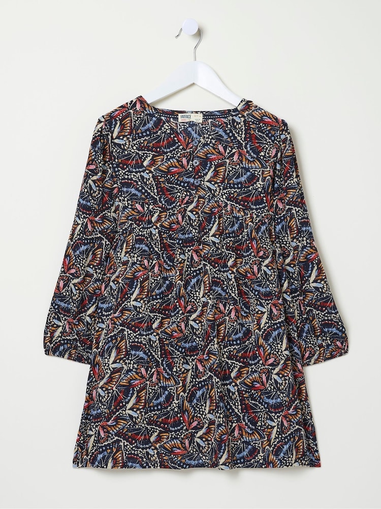 FatFace Lily Blue Butterfly Dress - Image 4 of 4