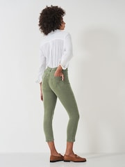 Crew Clothing Green Cropped Linen Blend Jeans - Image 2 of 4