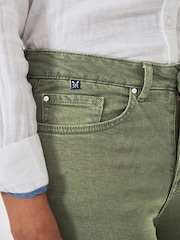 Crew Clothing Green Cropped Linen Blend Jeans - Image 3 of 4