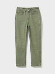 Crew Clothing Green Cropped Linen Blend Jeans - Image 4 of 4