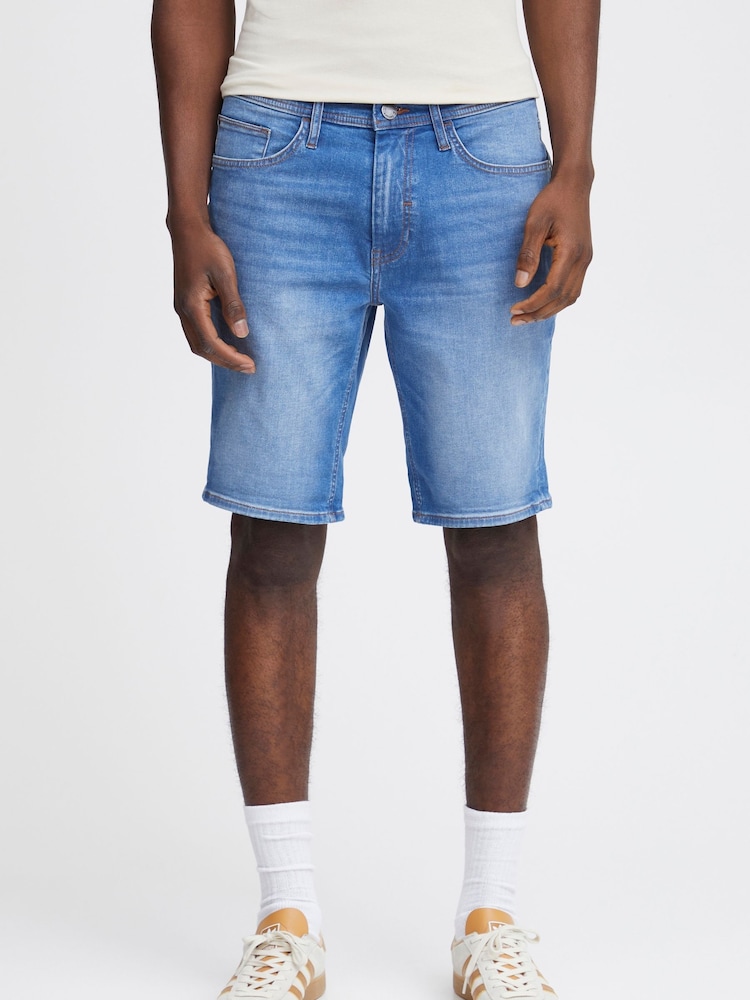 Blend Blue Stretch Denim Shorts - Image 1 of 5 Blend Blue Stretch Denim Shorts - Image 1 of 5