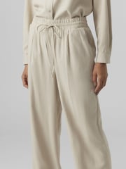 VERO MODA Neutral Linen Blend Wide Leg Trousers - Image 3 of 4