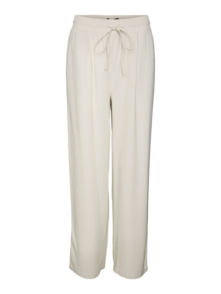 VERO MODA Neutral Linen Blend Wide Leg Trousers - Image 4 of 4