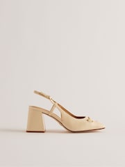 Ted Baker Cream Mid Block Meya Heels With Signature Keeper - Image 1 of 5