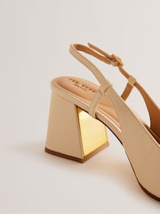 Ted Baker Cream Mid Block Meya Heels With Signature Keeper - Image 4 of 5