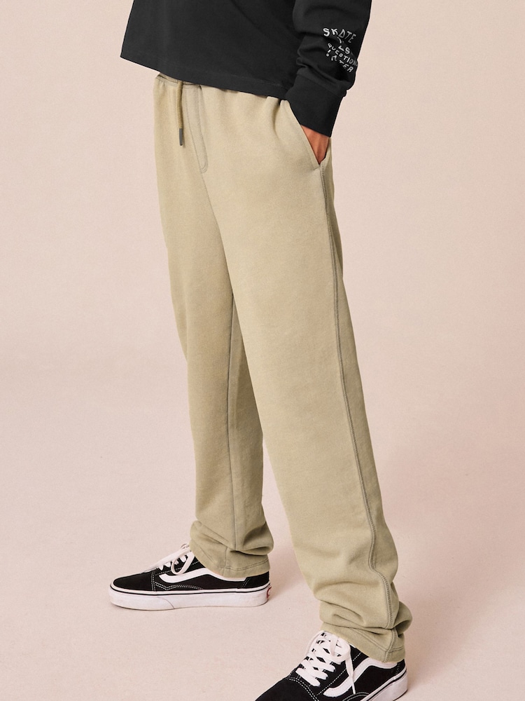 Cement Washed 100% Cotton Straight Leg Garment Dyed Joggers (3-16yrs) - Image 1 of 5