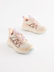 White/Pink Elastic Lace Hike Trainers - Image 1 of 6