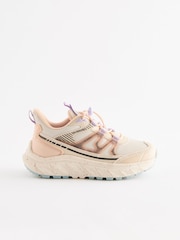 White/Pink Elastic Lace Hike Trainers - Image 2 of 6