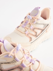 White/Pink Elastic Lace Hike Trainers - Image 4 of 6
