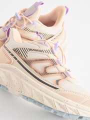 White/Pink Elastic Lace Hike Trainers - Image 5 of 6