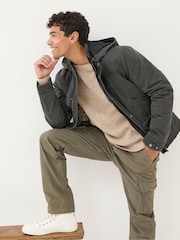 FatFace Hadley Dark Grey Hooded Jacket - Image 3 of 6