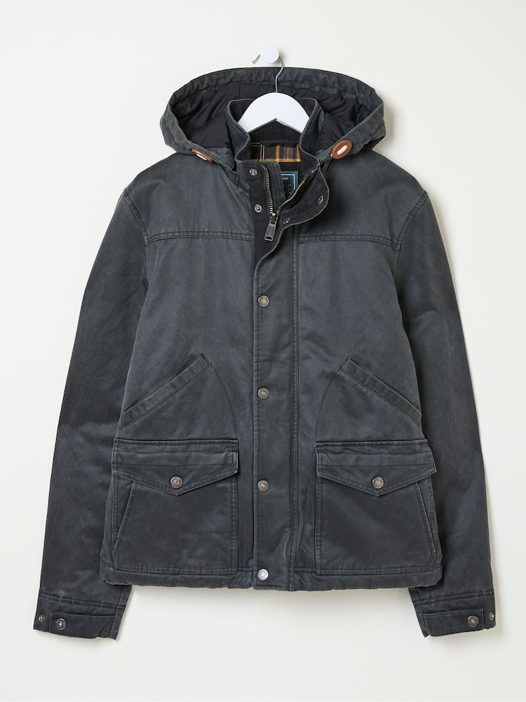 FatFace Hadley Dark Grey Hooded Jacket - Image 6 of 6