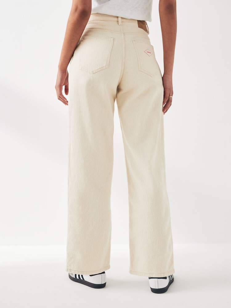 American Vintage Cream Tineborow Straight 100% Cotton Trousers - Image 2 of 6