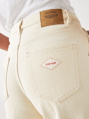 American Vintage Cream Tineborow Straight 100% Cotton Trousers - Image 4 of 6