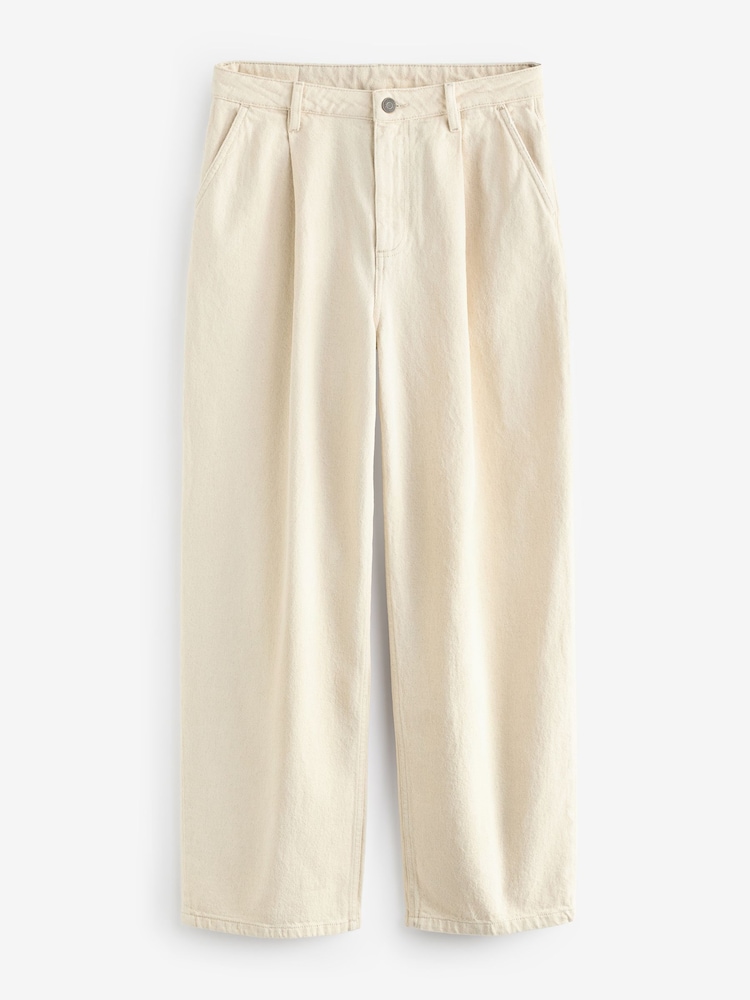American Vintage Cream Tineborow Straight 100% Cotton Trousers - Image 6 of 6