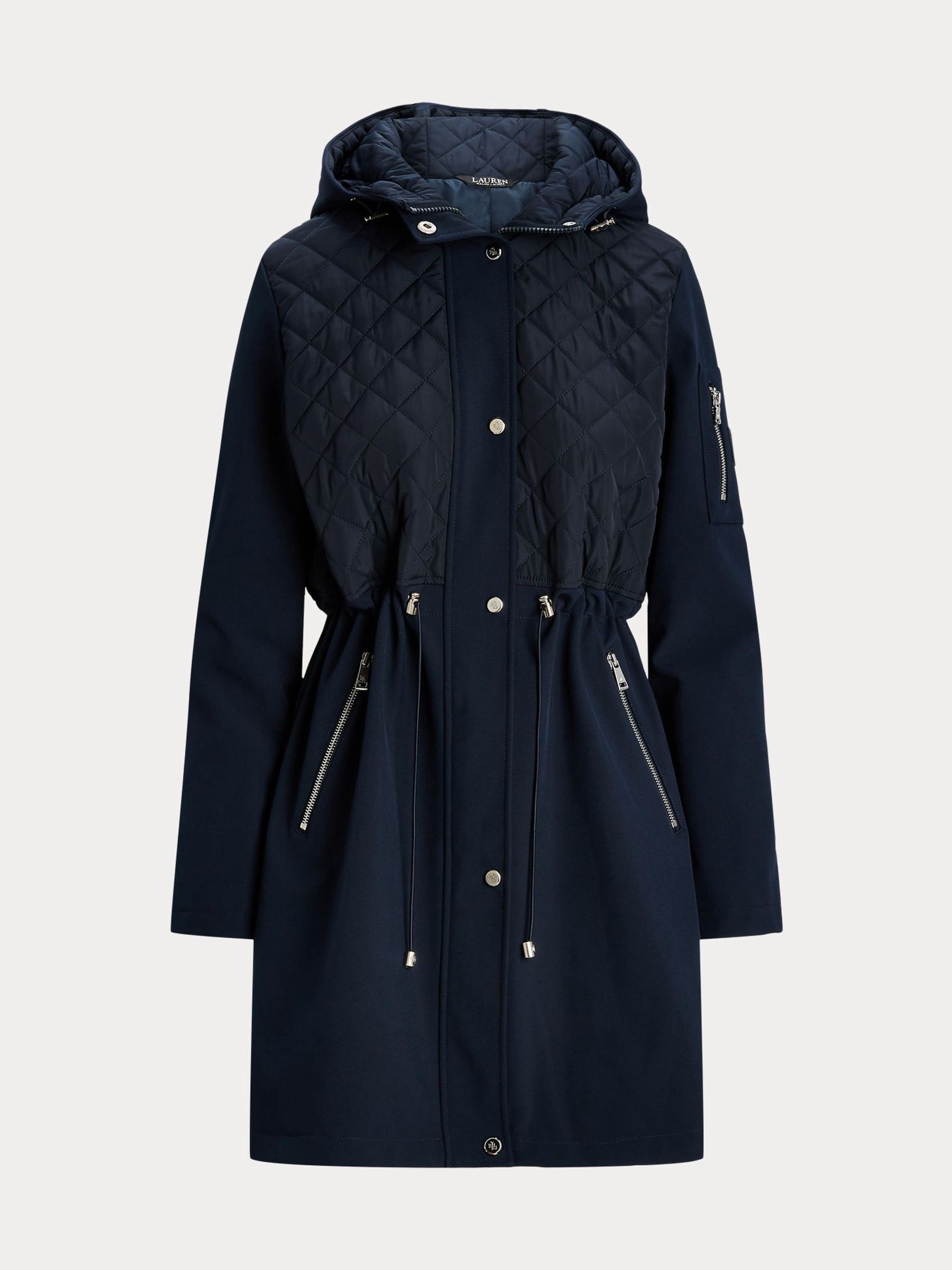 Buy Lauren Ralph Lauren Navy Quilted Detail Soft Shell Hooded Jacket from Next Luxembourg
