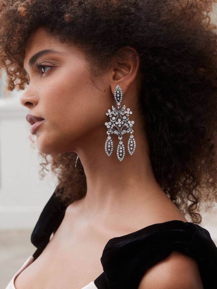 Silver Tone Tabitha Simmons Victoria Chandelier Earrings - Image 1 of 6