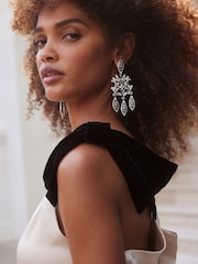 Silver Tone Tabitha Simmons Victoria Chandelier Earrings - Image 2 of 6