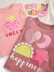 rožnata Strawberry/ Checkerboard - Potiskana pižama 3 paket (9mesec-8leto) - Slika 10 iz 11