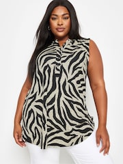 Yours Curve White Sleeveless Blouse - Image 1 of 5